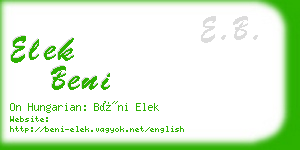 elek beni business card